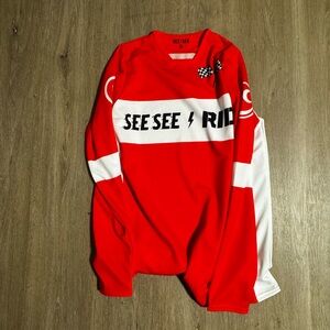 Men's Red Long Sleeve Tee